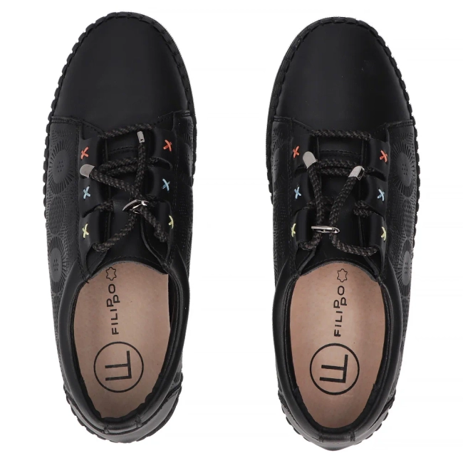 Leather shoes Filippo DP7665/26 BK black