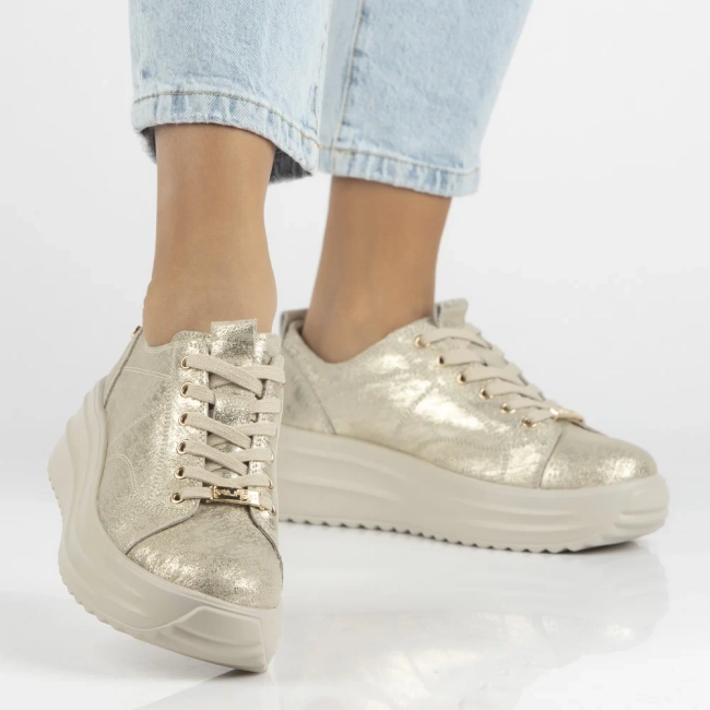 Leather sneakers Filippo DP6795/26 GO gold