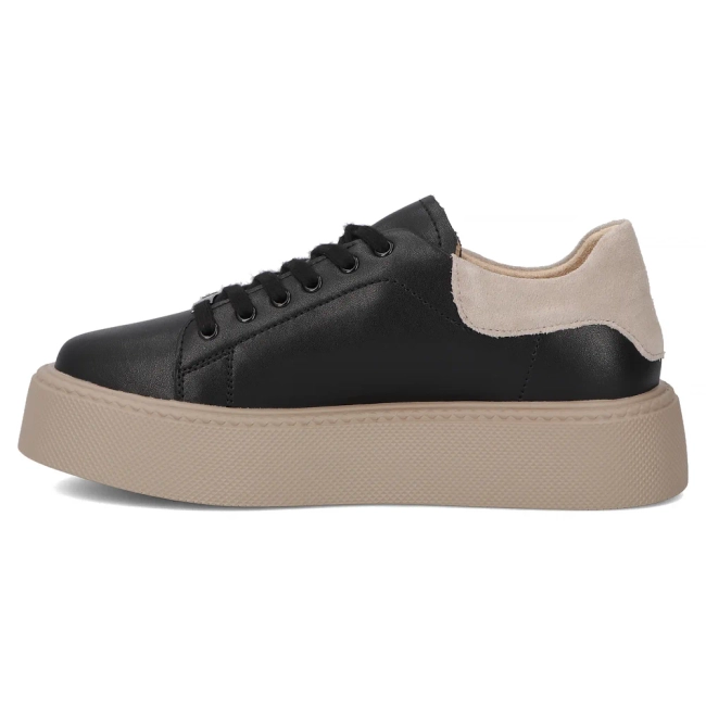 Leather sneakers Filippo DP6119/26 BK BE black-beige