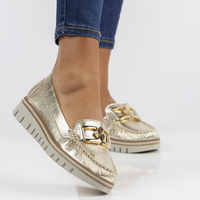 Leather loafers Filippo 10134 gold