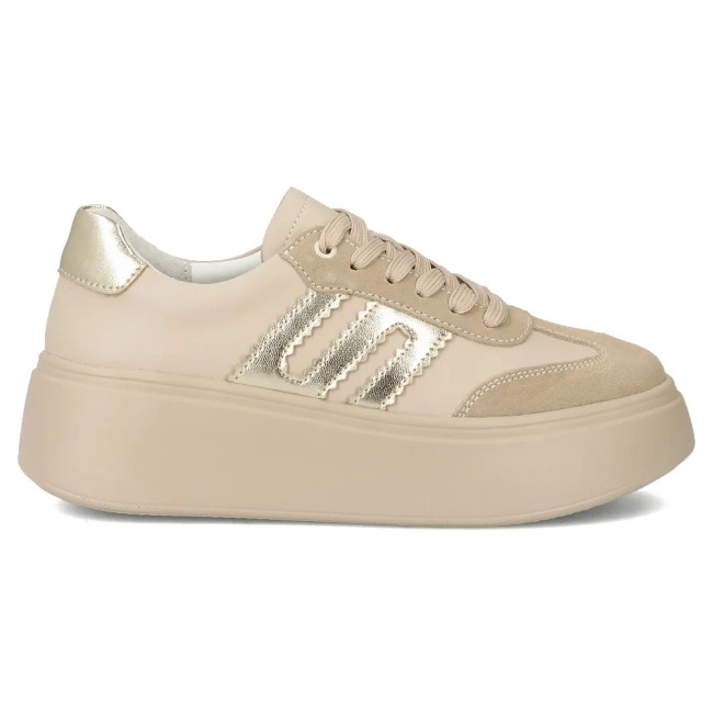 Leather sneakers Filippo DP7289/25 BE GO beige