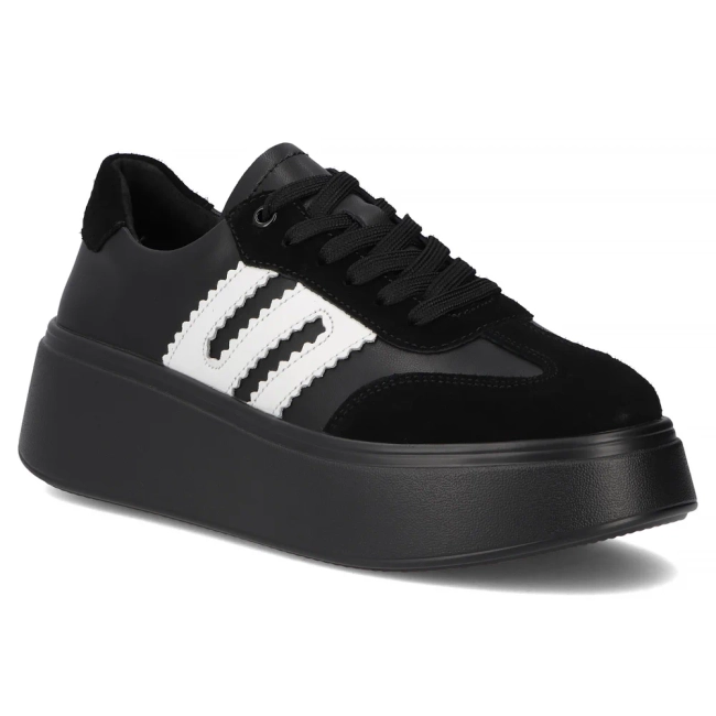 Skórzane sneakersy Filippo DP7289/25 BK czarne