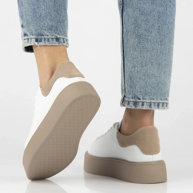 Skórzane sneakersy Filippo DP6119/26 WH białe