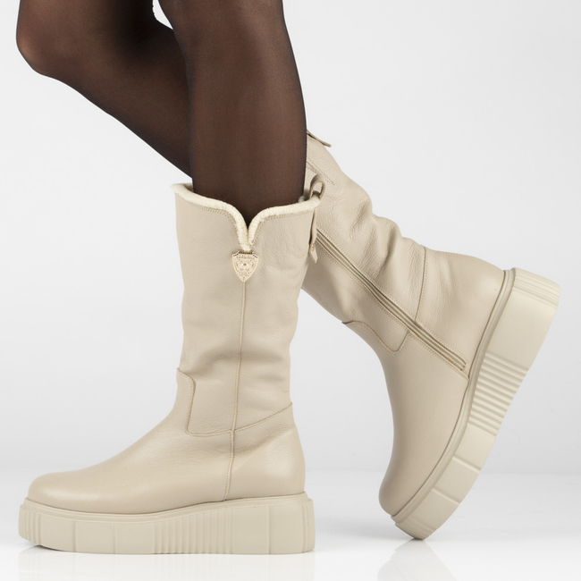 Leather ankle boots Filippo 70121 taupe