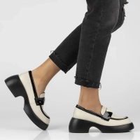 Leather shoes Filippo DP6477/24 BE BK beige-black