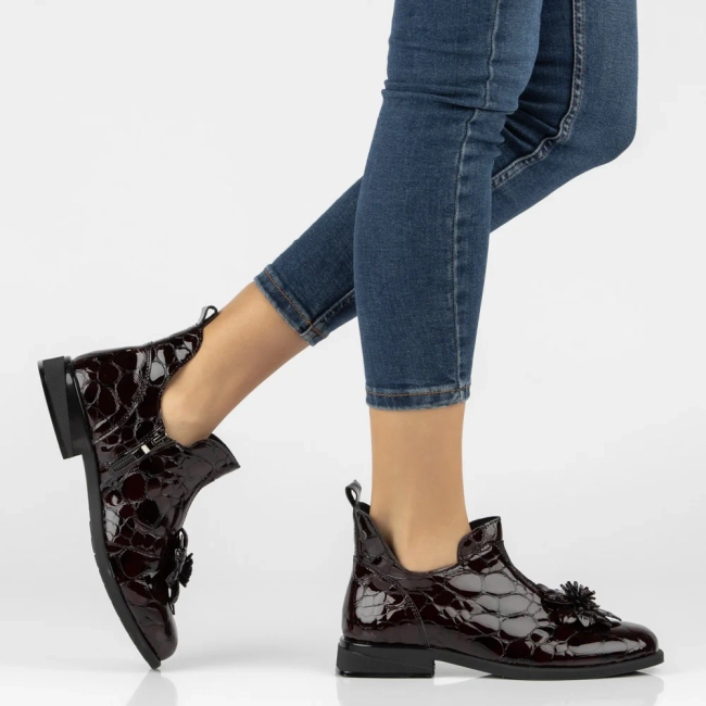 Leather ankle boots Filippo DBT7994/26 BG burgundy