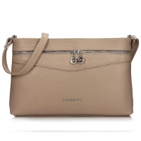 Beige leather handbag Toscanio G49