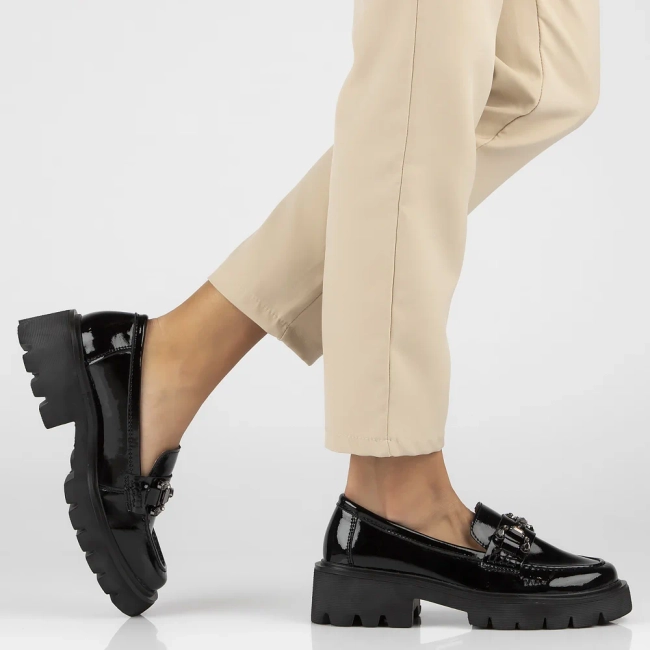 Leather shoes Filippo DP6475/24 BK L black