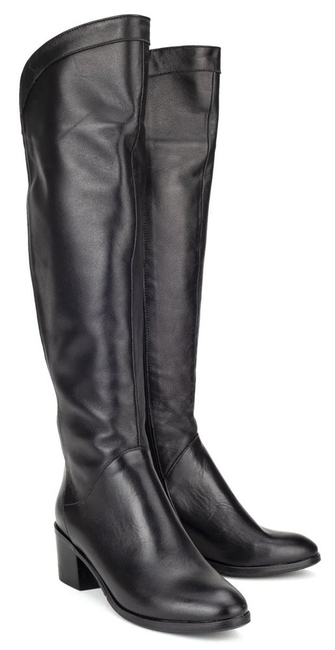 Kozaki skórzane Filippo 1161 czarne lico stretch