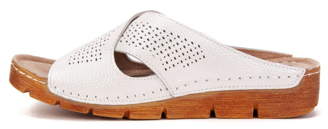 Skorzane flip-flops Filippo DK750/19 WH white