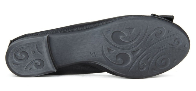 Skórzane baleriny Filippo 477 Czarne Lico