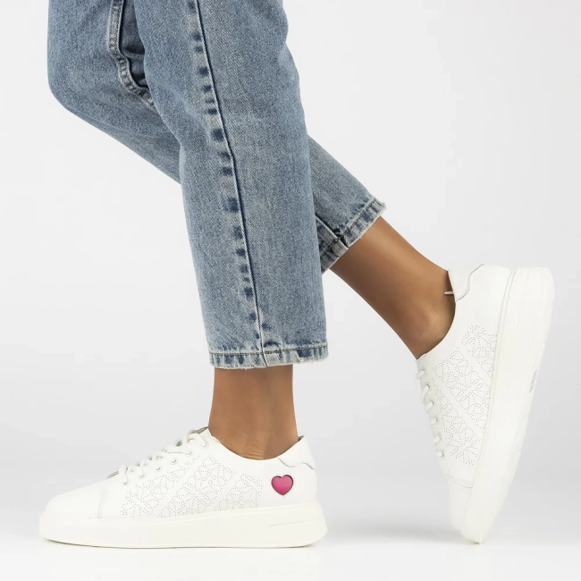 Leather sneakers Filippo DP6701/25 WH white