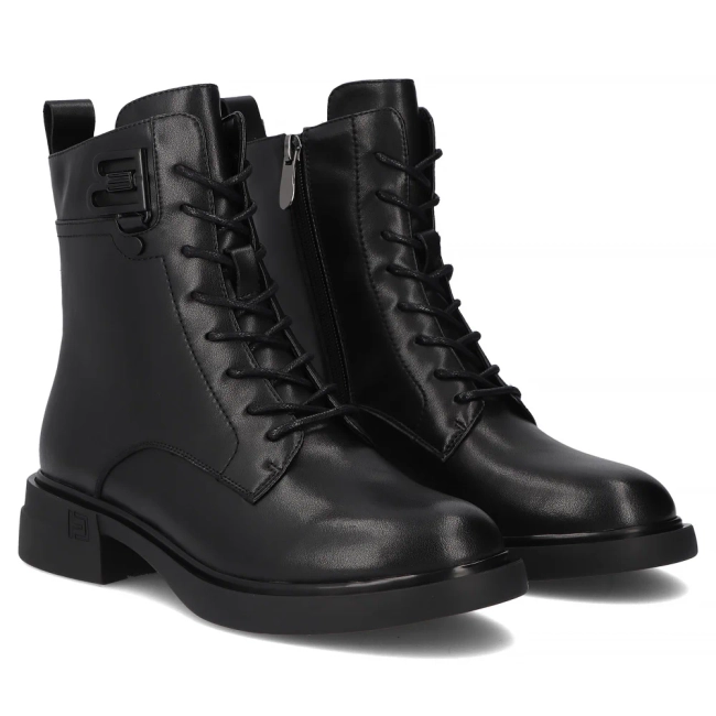 Skórzane trzewiki Filippo DBT7361/25 BK czarne