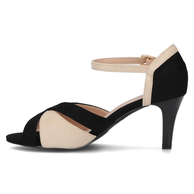 Sandały na szpilce Filippo DS6228/24 BK BE czarne