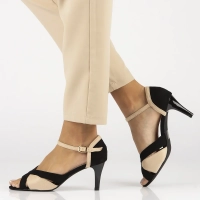 Sandały na szpilce Filippo DS6228/24 BK BE czarne