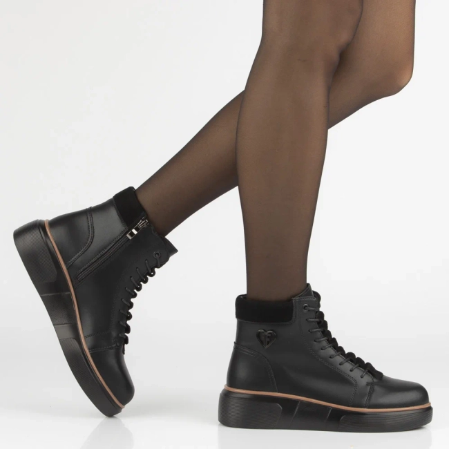 Leather ankle boots Filippo DBT7128/25 BK black