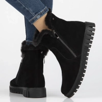 Leather ankle boots DBT6362/24 BK black