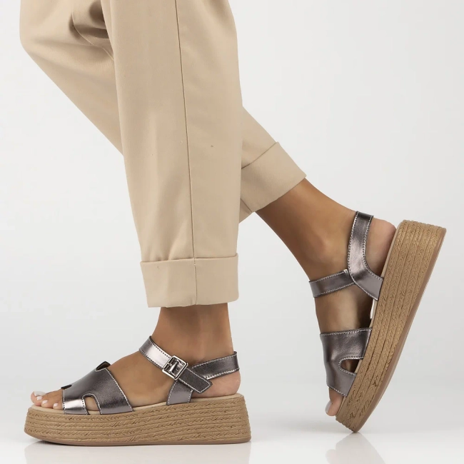 Leather sandals Filippo DS7024/25 GN gun metal