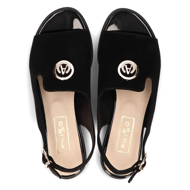 Leather sandals Filippo 116 black suede