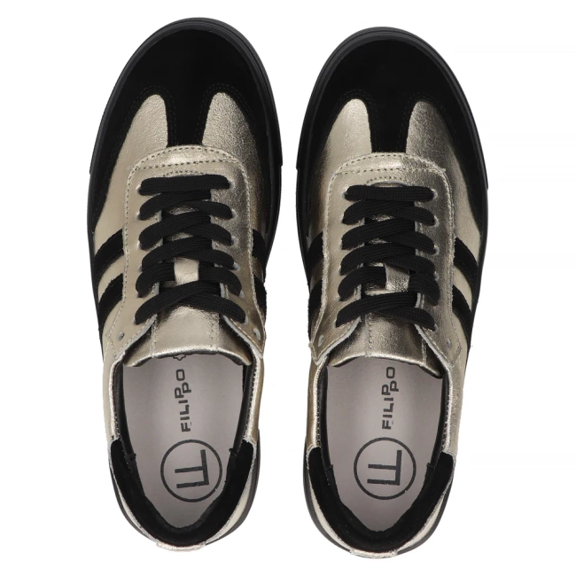 Leather sneakers Filippo DP6841/25 GO BK gold