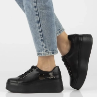 Skórzane sneakersy Filippo DP6423/25 BK czarne