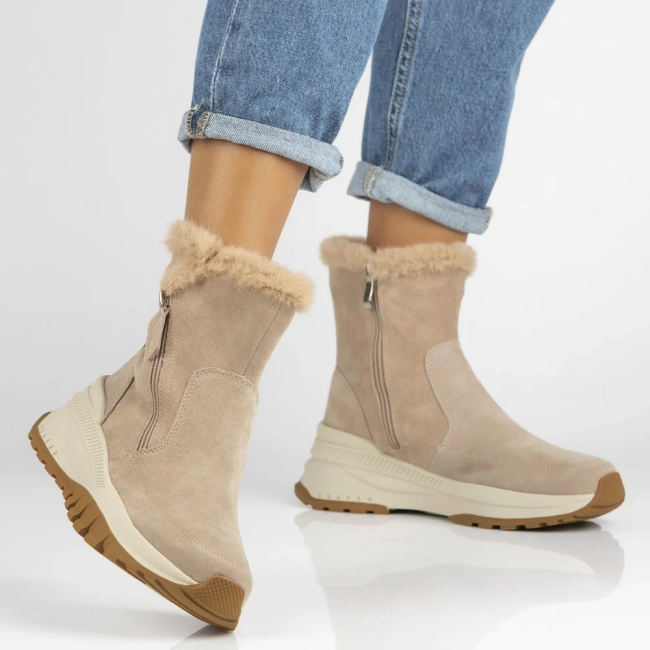 Leather ankle boots Filippo DBT7157/25 BE beige