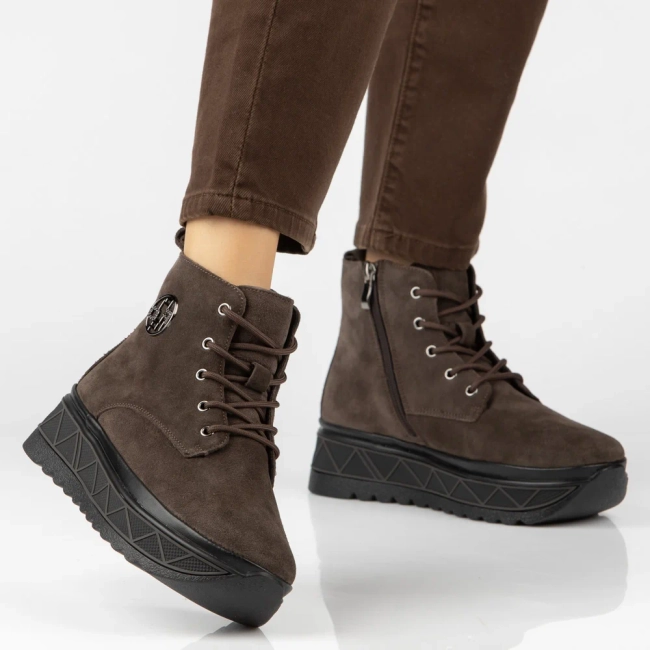 Leather platform ankle boots Filippo DBT8078/26 D BR brown