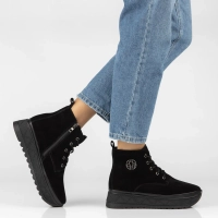 Leather platform ankle boots Filippo DBT8078/26 BK black