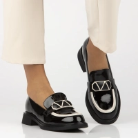 Skórzane lordsy Filippo DP6928/25 BK WH czarne