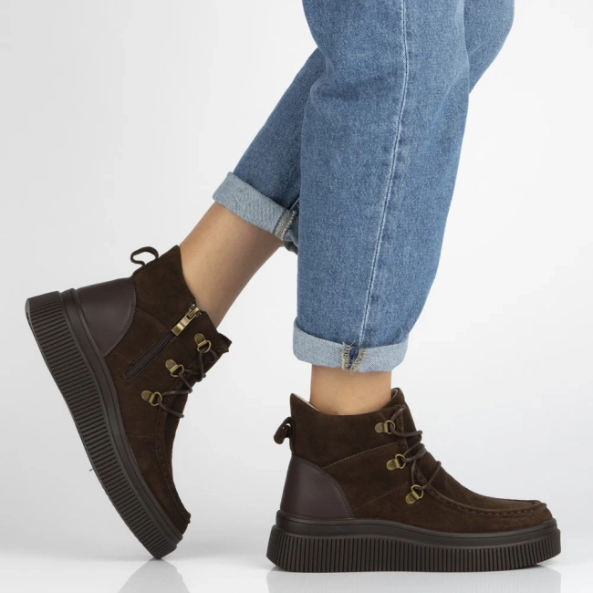 Leather ankle boots Filippo DBT7299/25 BR brown