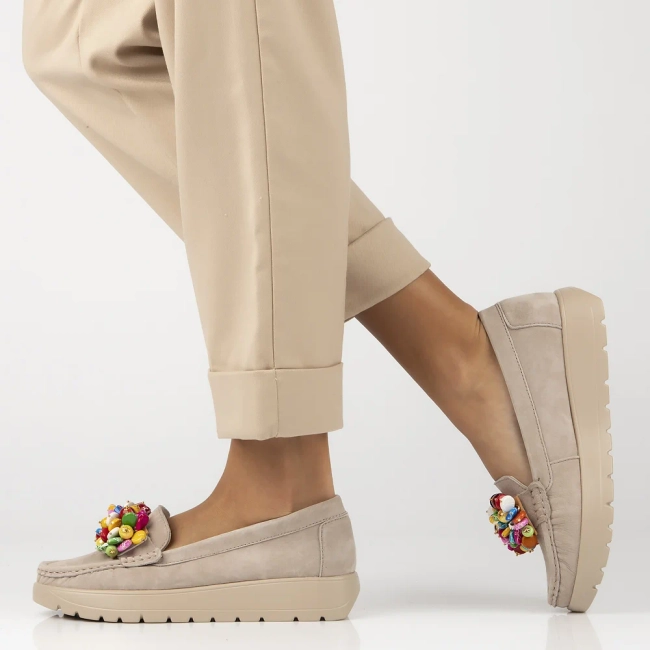 Leather loafers Filippo DP6828/25 BE beige