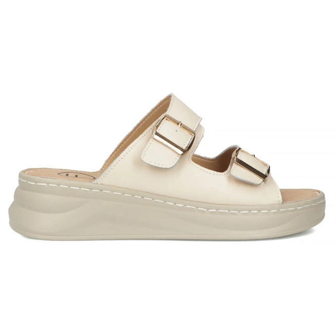 Leather flip-flops Filippo DK7044/25 BE beige