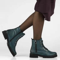 Skórzane trzewiki Rieker D8671-12 turkusowe