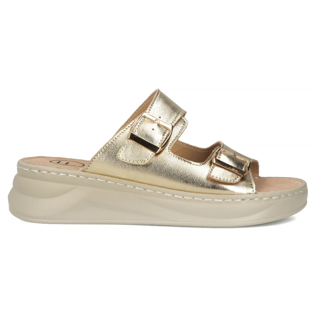 Leather flip-flops Filippo DK7044/25 GO gold