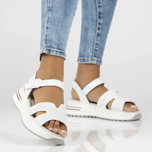 Leather sandals Filippo DS7021/25 WH white