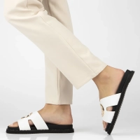 Leather flip-flops Filippo DK7050/25 WH white