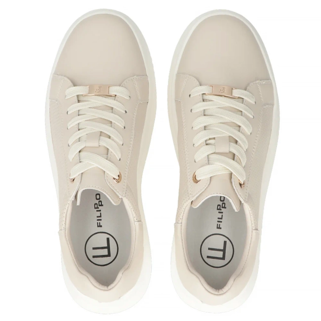 Skórzane sneakersy Filippo DP6731/25 BE beżowe