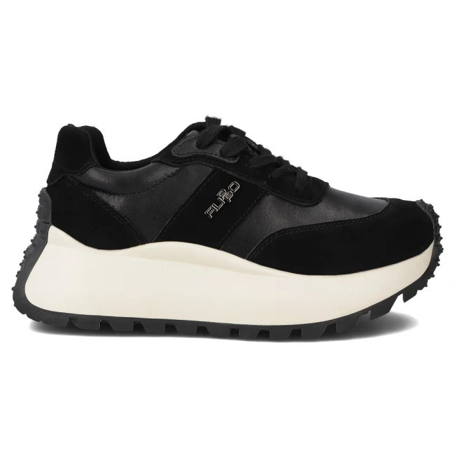 Leather sneakers Filippo DP6785/25 BK black