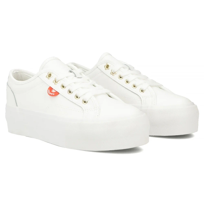 Skórzane trampki Filippo DTN7851/26 WH białe