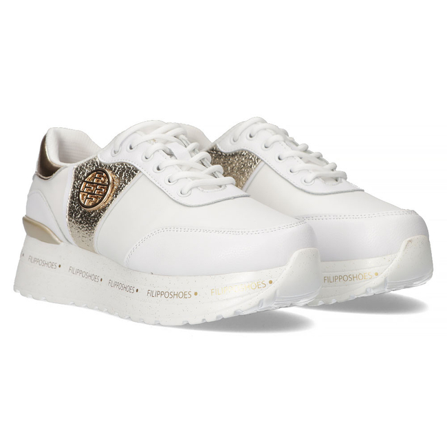 Leather Sneakers Filippo DP3688/22 WH GO white