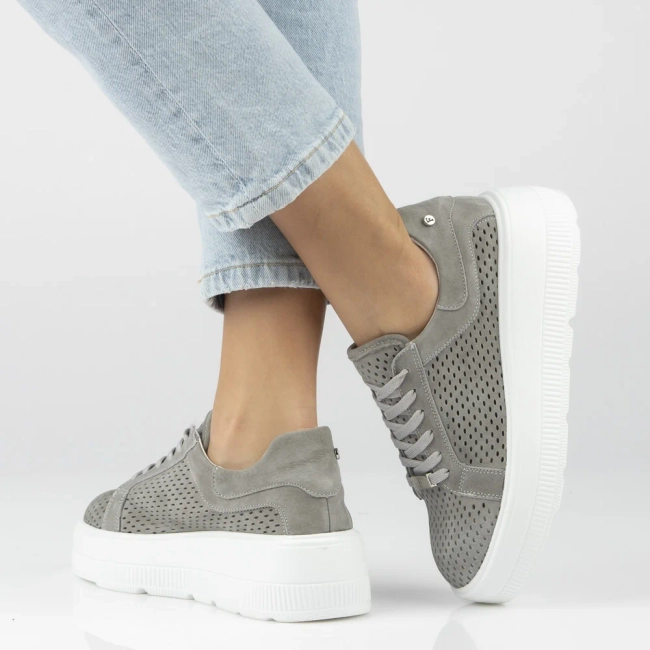 Skórzane sneakersy Filippo DP7675/26 GR szare