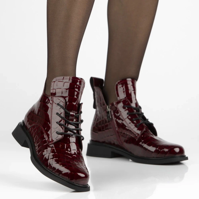 Leather ankle boots Filippo DBT7239/25 BG burgundy