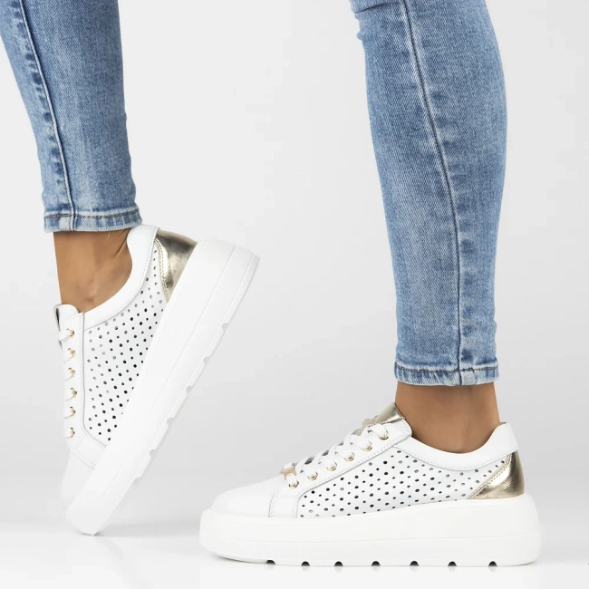 Leather sneakers Filippo DP6866/25 WH white