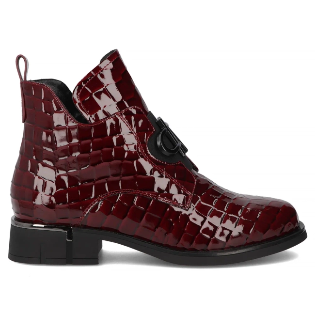 Leather ankle boots Filippo DBT7191/25 BG burgundy
