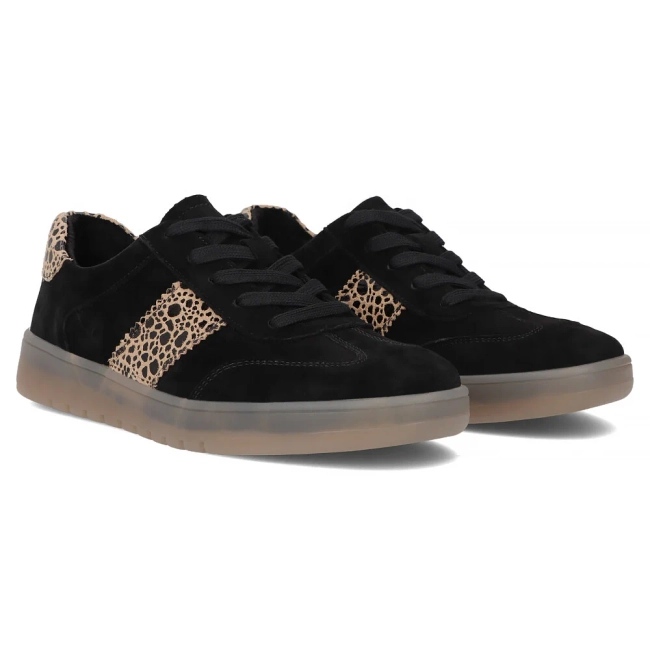 Skórzane sneakersy Filippo DP6770/25 BK LEO czarne