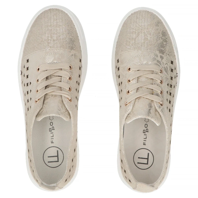 Leather sneakers Filippo DP7662/26 GO gold