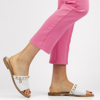 Leather flip-flops Filippo 192 white