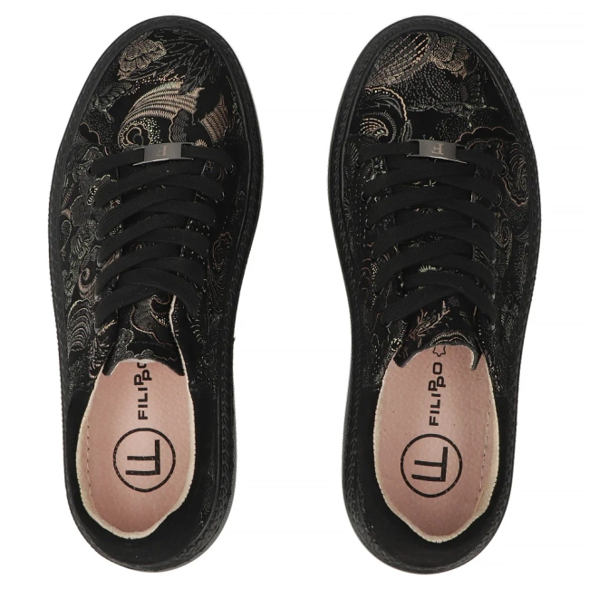 Leather sneakers Filippo DP6119/26 BK MLT black