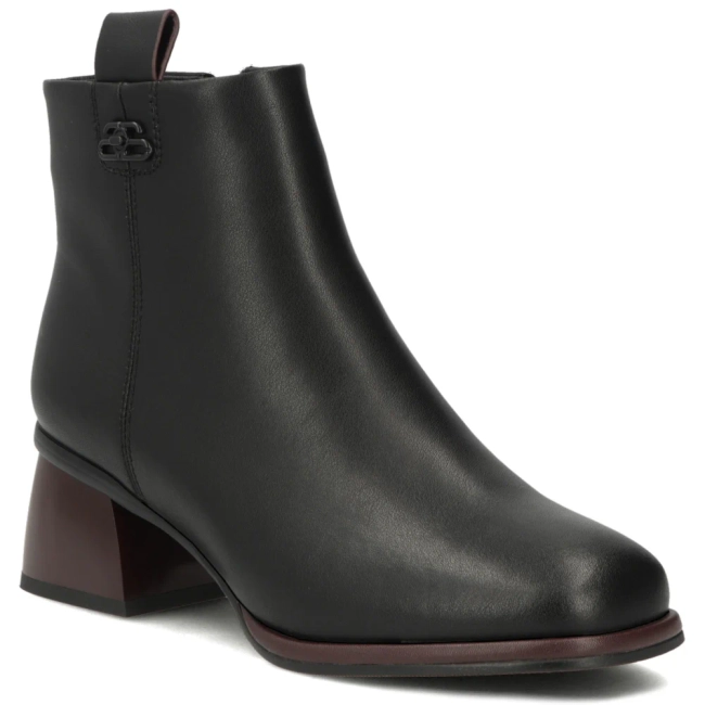 Leather heeled ankle boots Filippo DBT8125/26 BK BG black