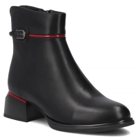 Leather heeled ankle boots Filippo DBT8124/26 BK RD black
